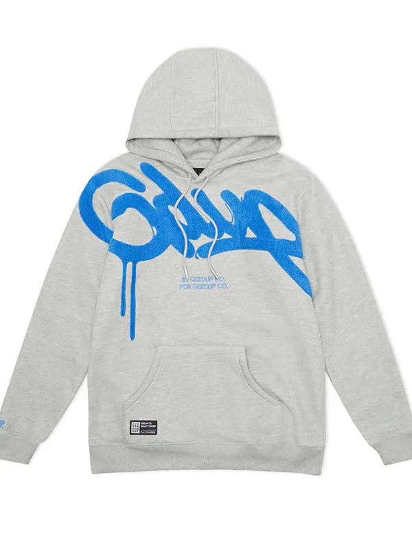 blue and grey geedup hoodie front
