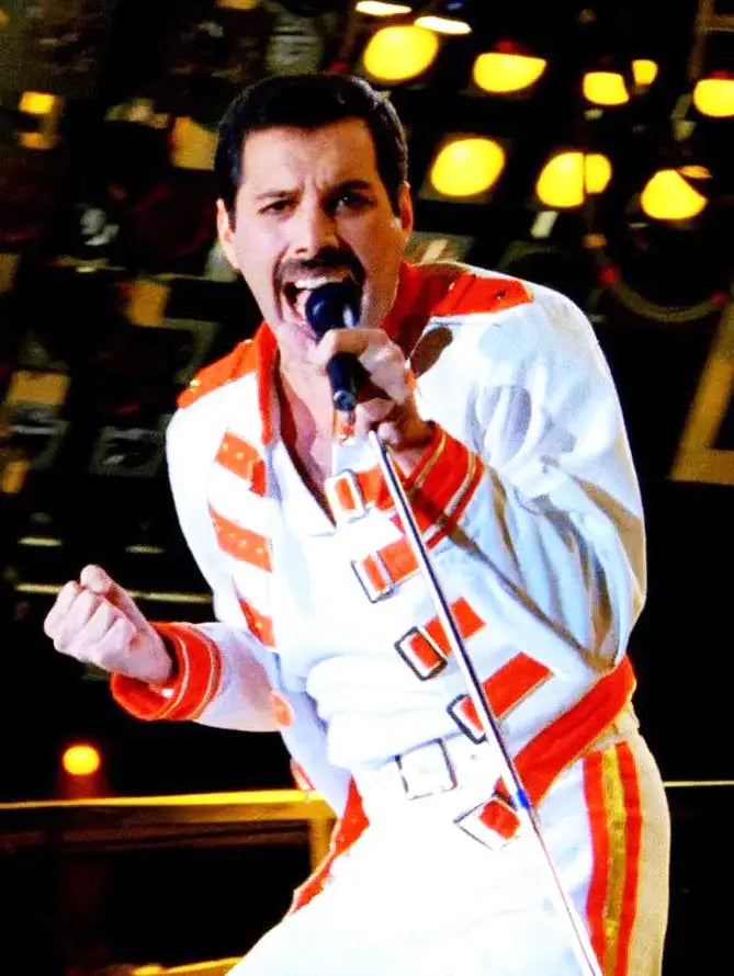 Freddie Mercury wearing the Red and White Jacket