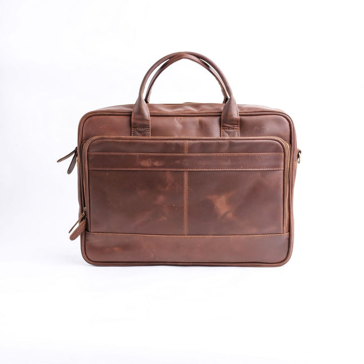 Everyday Companion Leather Laptop Bag-Tan - Image 11