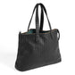 Handmade Woven Original Leather Bag With Zipper-Black - Image 1