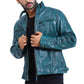 Men's Quilted Green Cafe Racer Leather Jacket
