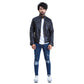 Men's Quilted Cafe Racer Biker Leather Jacket