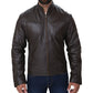 Men's Brown Biker Fashion Slim Fit Pure Leather Jacket