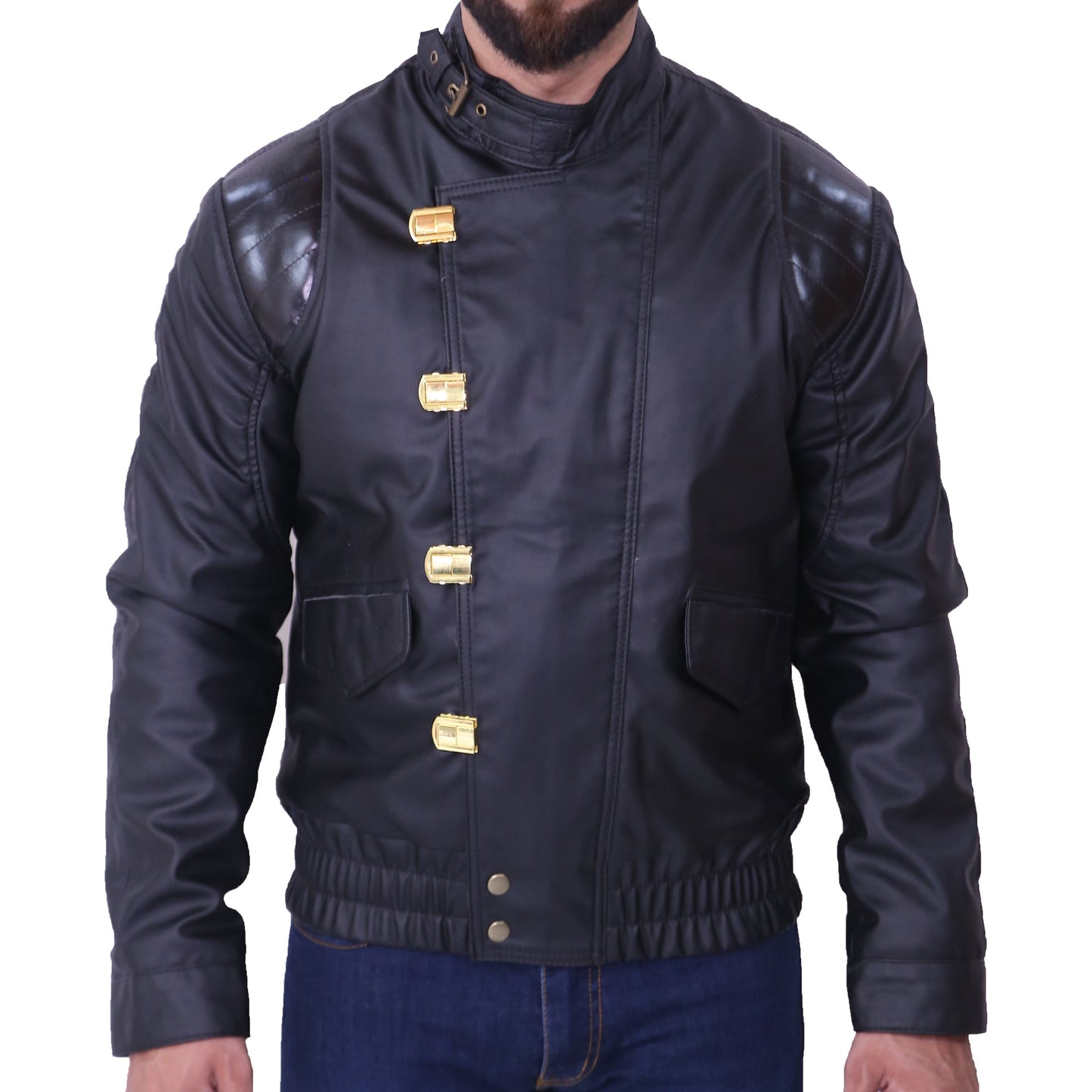 Akira Shotaro Kaneda Capsule Logo Pill Biker Black Leather Jacket