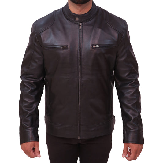 Cafe Racer Men's Real Leather Jacket