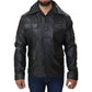 Men's Fashion Black Blazer Genuine leather Coat