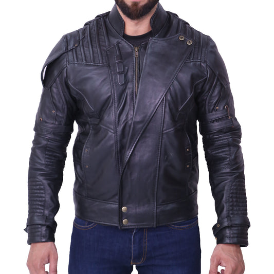 Chris Pratt’s Star Lord Black Leather Jacket