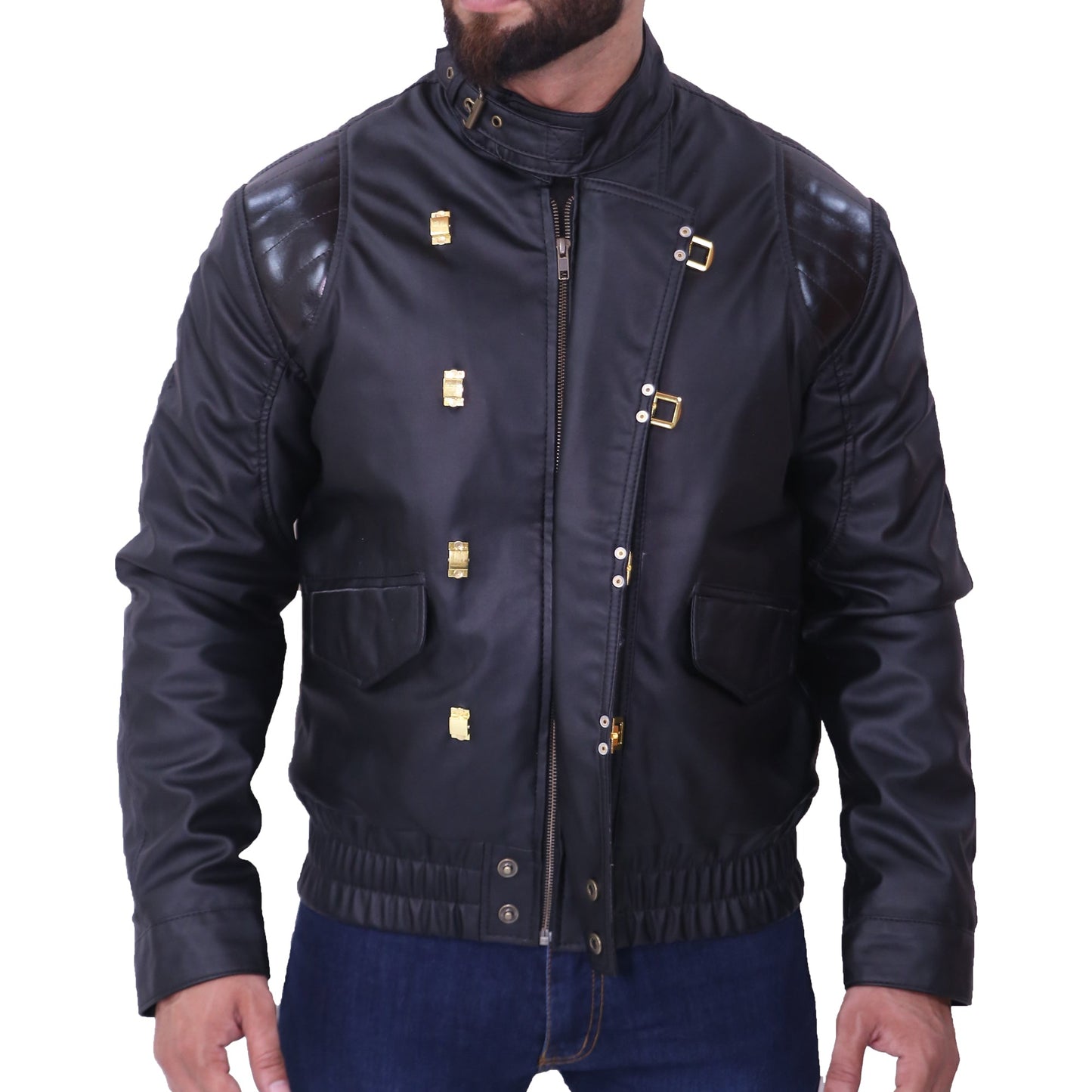 Akira Shotaro Kaneda Capsule Logo Pill Biker Black Leather Jacket