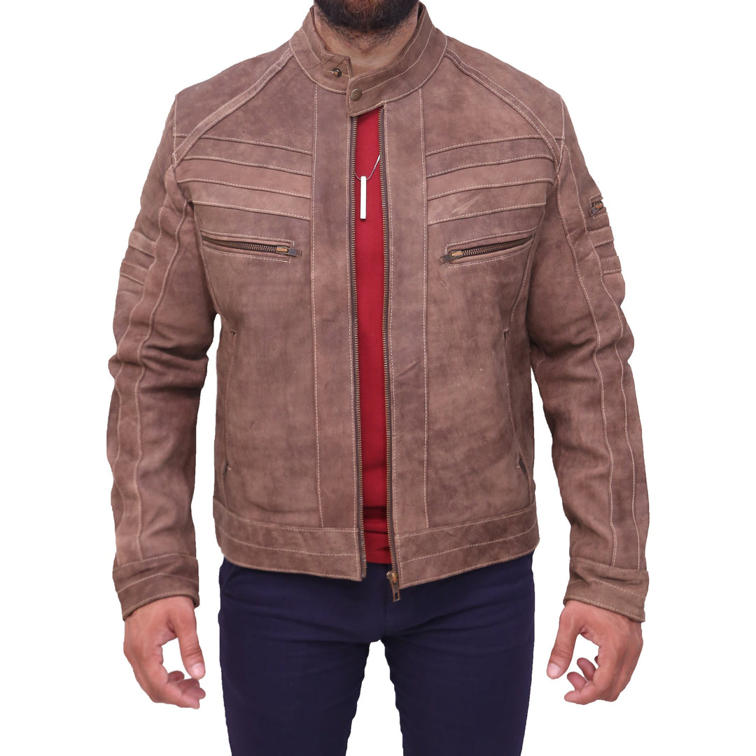 Men's Brown Motorcycle Leather Jacket