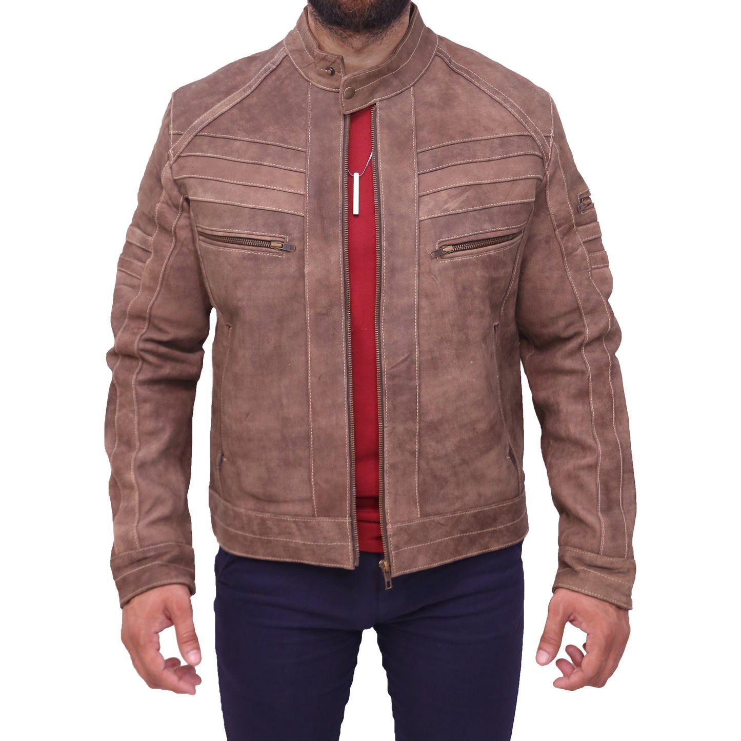 Men's Brown Motorcycle Leather Jacket