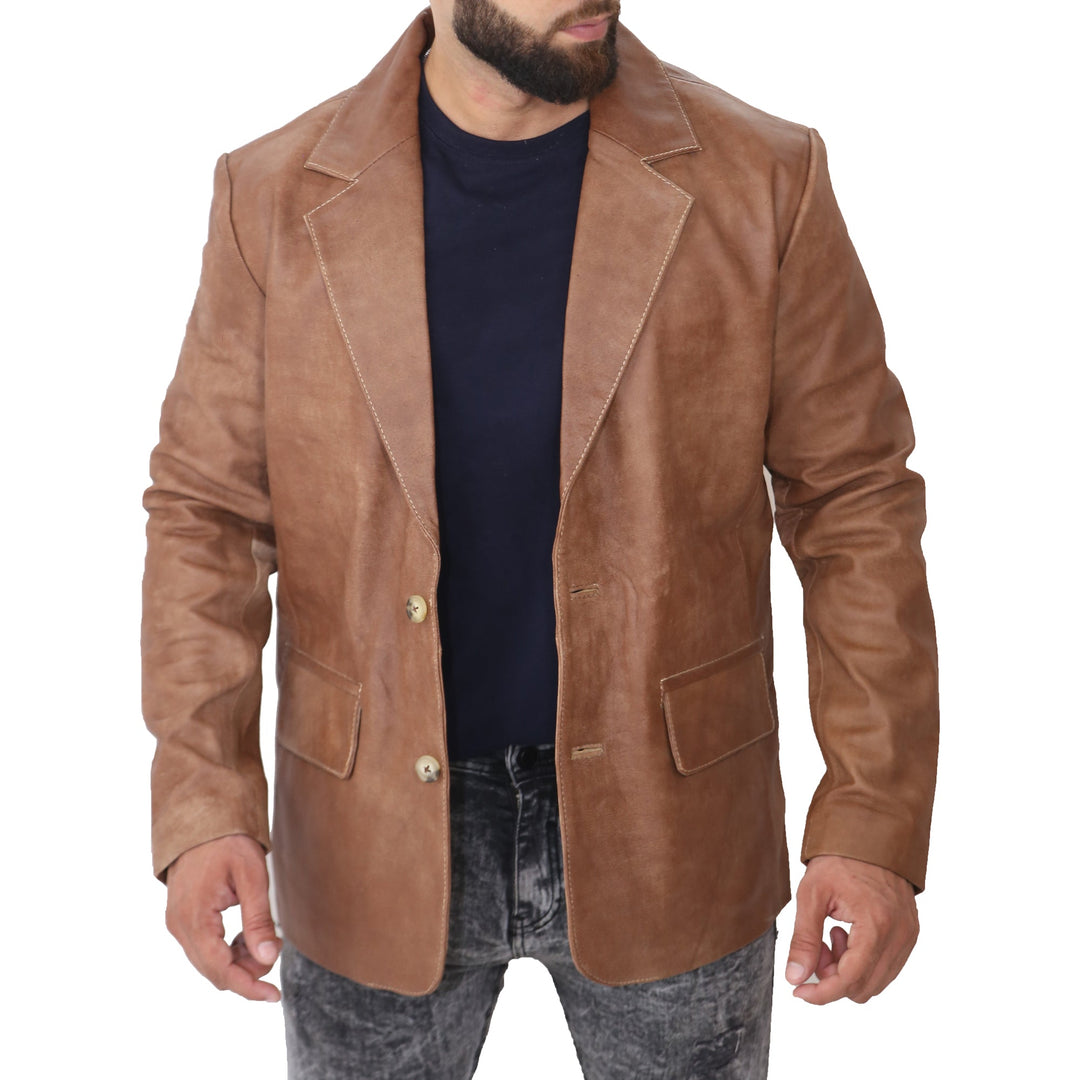Men's Fashion Brown Blazer Coat