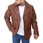 Men's Brown Leather Blazer Coat