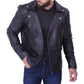 Mens Biker Black Quilted Leather Jacket