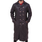 MEN'S CLASSIC OFFICER MILITARY BLACK GERMAN TRENCH COAT