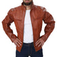 Mens Fashion Brown Genuine Leather Jacket