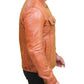 Men's Light Brown Classic Leather Trucker Jacket