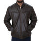 Men's Brown Biker Fashion Slim Fit Pure Leather Jacket