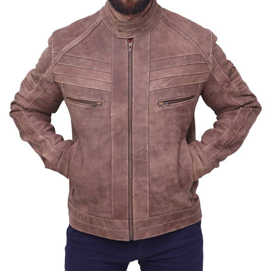 Men's Brown Motorcycle Leather Jacket