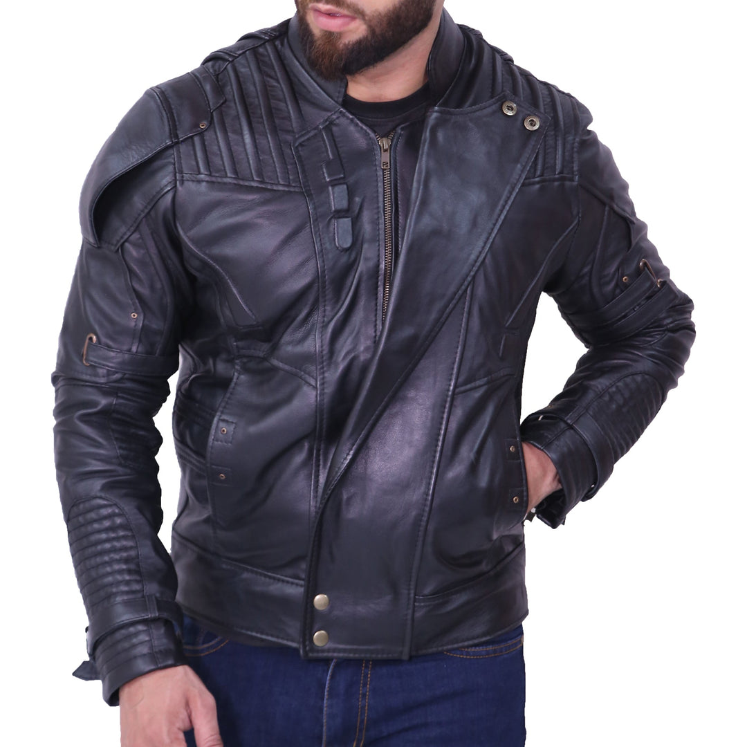 Chris Pratt’s Star Lord Black Leather Jacket