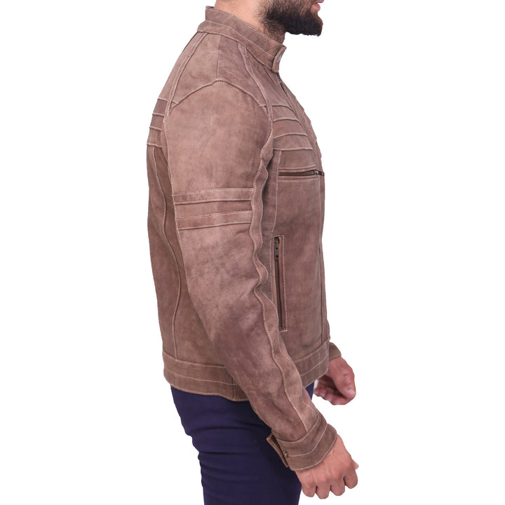 Men's Brown Motorcycle Leather Jacket