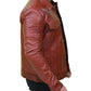 Mens Vintage Classic Brown Leather Trucker Jacket