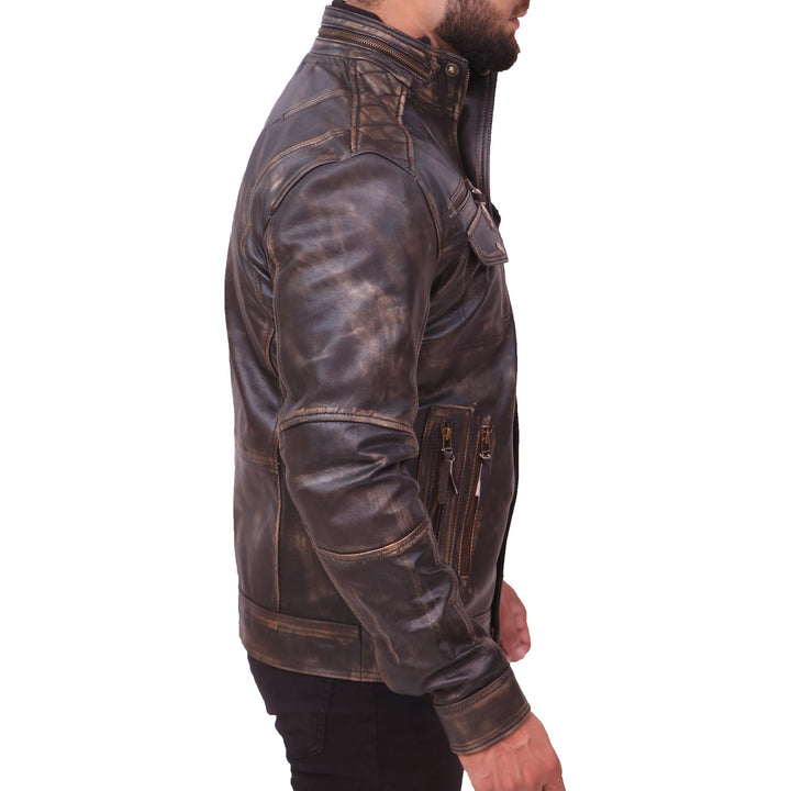 Navy Flight Men G-1 Distressed Brown Bomber Leather Jacket
