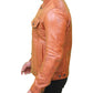 Men's Light Brown Classic Leather Trucker Jacket