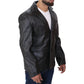 Men's Black Leather Blazer