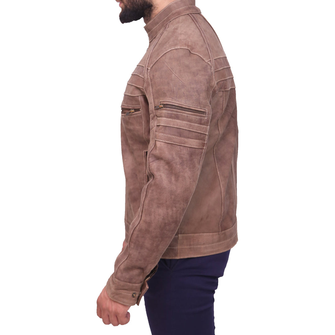 Men's Brown Motorcycle Leather Jacket