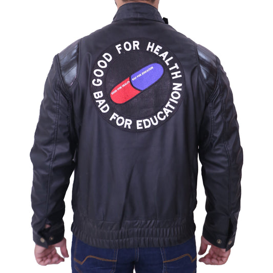 Akira Shotaro Kaneda Capsule Logo Pill Biker Black Leather Jacket