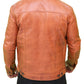 Men's Light Brown Classic Leather Trucker Jacket