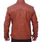 Quilted Men's Brown Vintage Moto Riding Leather Jacket