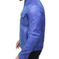 Men's Classic Blue Real Leather Trucker Jacket