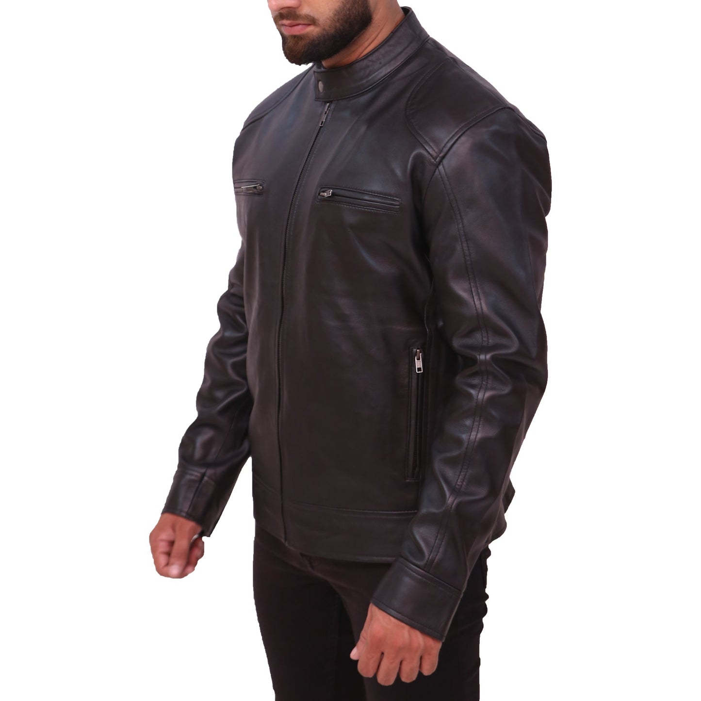 Cafe Racer Men's Real Leather Jacket