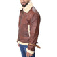 B3 Bomber Aviator Shearling Maroon Mens Leather Jacket