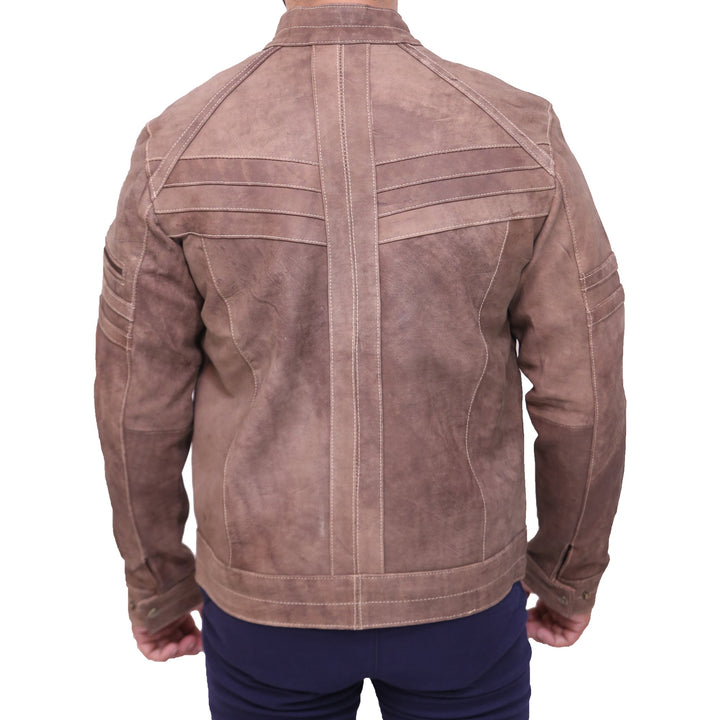Men's Brown Motorcycle Leather Jacket