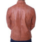 Mens Cafe Racer Brown Leather Jacket