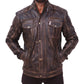 Navy Flight Men G-1 Distressed Brown Bomber Leather Jacket