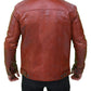 Mens Vintage Classic Brown Leather Trucker Jacket
