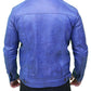 Men's Classic Blue Real Leather Trucker Jacket