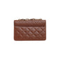 Flora Quilted Crossbody Leather Bag - Tan Brown - Image 11