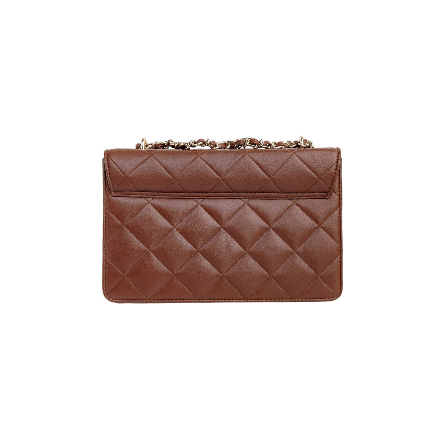 Flora Quilted Crossbody Leather Bag - Tan Brown - Image 11
