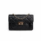 Flora Quilted Crossbody Leather Bag - Black - Image 10