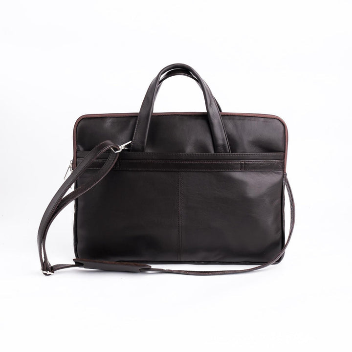 The Founder Ultra Slim Leather Laptop Bag-Dark Brown - Image 7