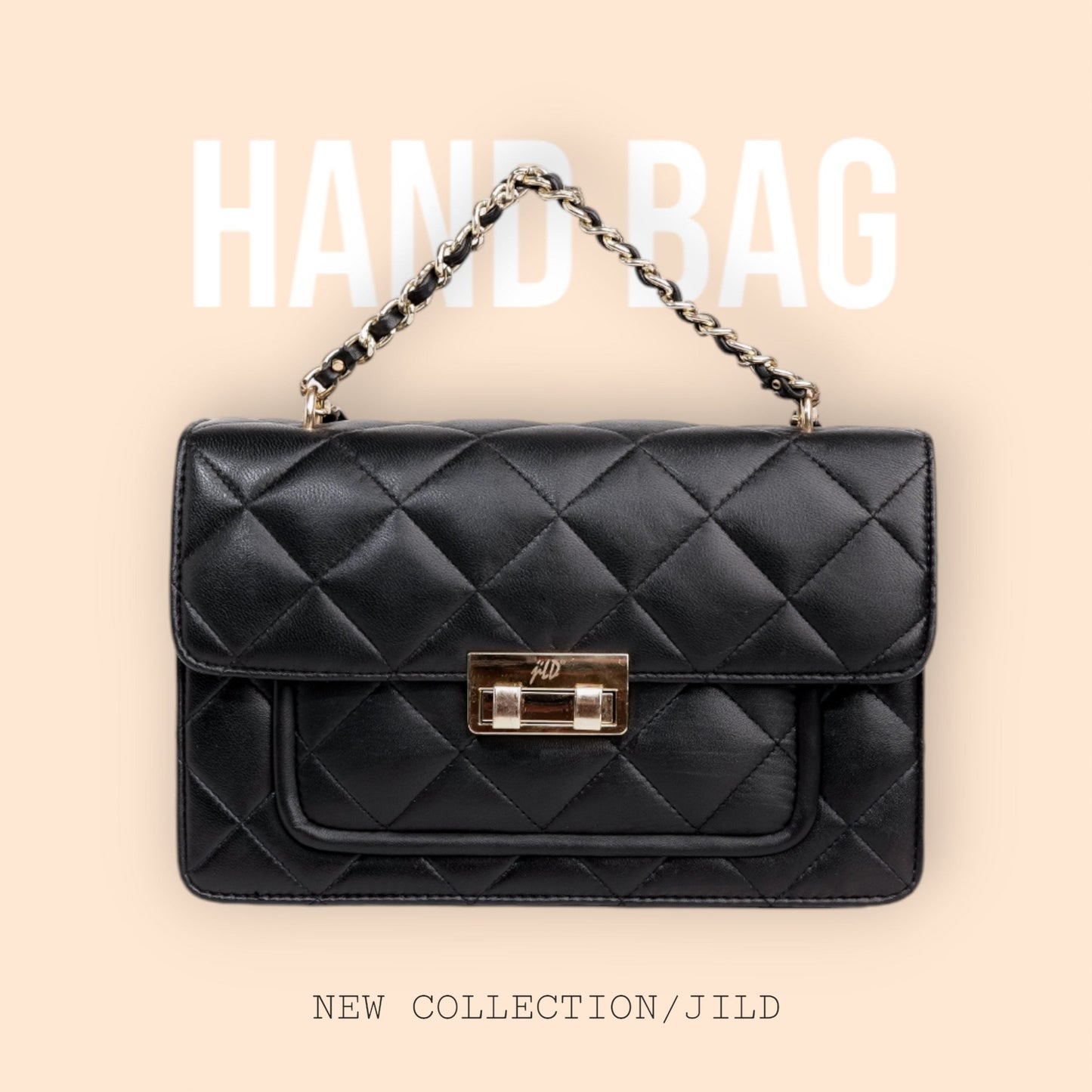 Flora Quilted Crossbody Leather Bag - Black - Image 11