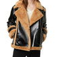 Womens Double Breasted Shearling Jacket