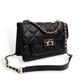 Flora Quilted Crossbody Leather Bag - Black - Image 1