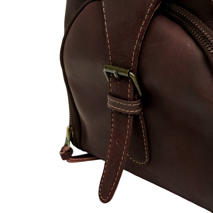 The Weekender Travel Leather Duffle Bag-Midnight Brown - Image 12