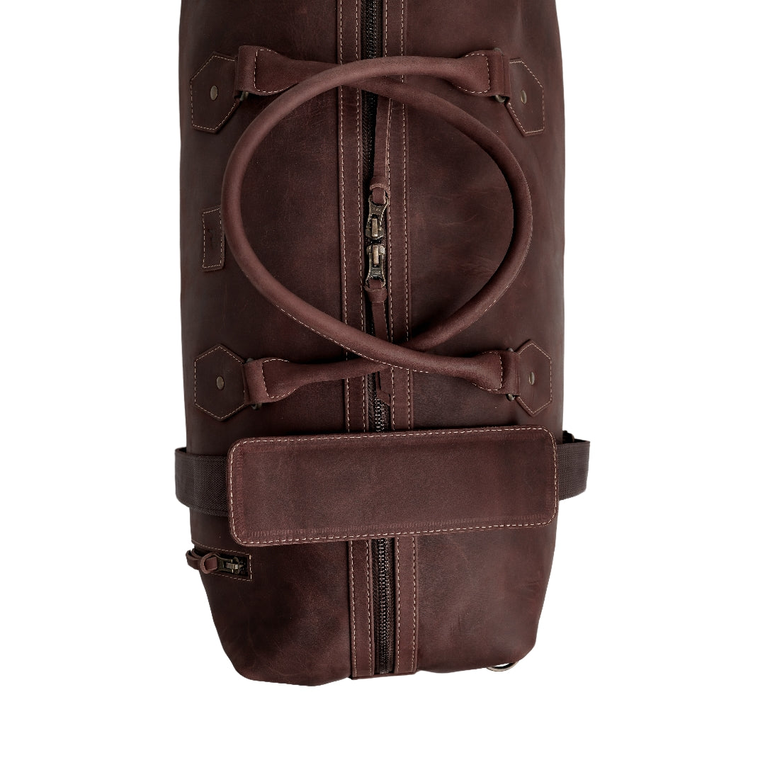 The Weekender Travel Leather Duffle Bag-Tan Brown - Image 5