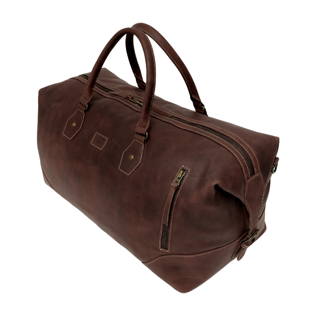 The Weekender Travel Leather Duffle Bag-Tan Brown - Image 13